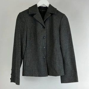 Sisely 4-Button Grey Wool Blazer